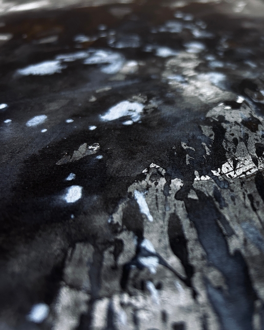 Blanco sobre negro Action Painting (6)